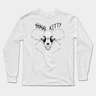 G̶o̶o̶d̶ Kitty Skull Black Text Transparent Long Sleeve T-Shirt